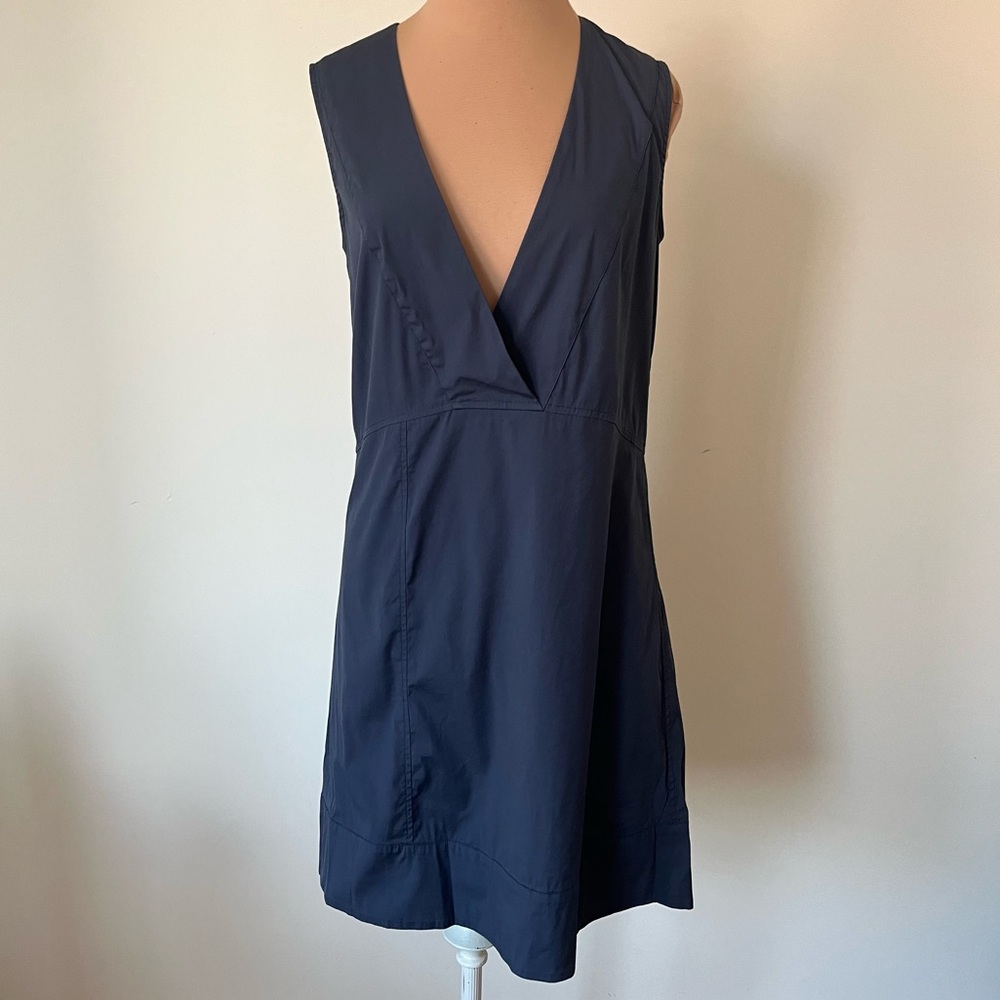 Manila Grace Navy Cotton Lightweight Sleeveless Mini Dress EUC Size M